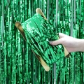 Metallic green foil fringe curtain roll for festive party background decorations - 1m x 2m / Green