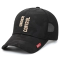 Black camouflage baseball cap with gold embroidery and breathable mesh panels - Adjustable (56-60cm) / Black Camouflage