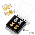 Set di 4 sollevatori per orecchini a cuore in oro e argento con scatola di custodia - Cuore-1 Paio Acciaio + 1 Paio Oro