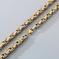 Collar de cadena bizantina bicolor plata y oro de acero inoxidable con cierre de langosta - Collar 45cm / 4mm Tono Oro Plata