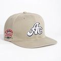 Khaki cotton baseball cap featuring 3D AC embroidery and side sports patch decoration - Khaki / Adjustable