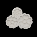 Stampo in silicone bianco latte a 3 cavità a forma di ciliegio per candele e dolci - 2# Bouquet di Fiori / Grigio