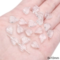 Perline di vetro trasparente a forma di foglia 8x10mm per gioielli fai da te in mano - Foglia 8x10mm (20 Pezzi/Confezione)