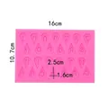 Balloon style alphabet silicone mold for baking and resin crafts 16x10.7cm - Style 2 Teardrop Alphabet / Pink