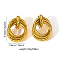 Golden irregular multi-loop crossover earrings in stainless steel for women - E0706 (Gold/Crossed Multi-loop)