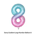 Ballon chiffre 8 en aluminium dégradé ciel étoilé 40 pouces pour décor de fête - Chiffre 8 Dégradé Ciel Étoilé