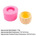 Pink silicone geometric mold and yellow finished resin pot for candle container - 7# B1103 / Pink