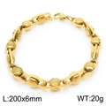 Bracciale da uomo a catena in acciaio inossidabile dorato 200 mm con chiusura a moschettone - 200x6mm / Bracciale Oro