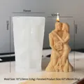 DIY silicone mold for romantic couple hugging candle with delicate rose relief - Kissing Back ZL-842