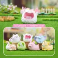 Cartoon animal figurine set with 6 regular and 1 hidden style in macaron colors - M375 Pet Crystal Spirit (6 Pcs/End Box) / Full Box Set