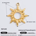 18k gold plated stainless steel sun charm pendant for DIY jewelry making PJ91249 - Sun Pendant (PJ91249) / 2 Pcs/Set / Gold