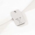 Square stainless steel pendant with letter Y engraving in polished silver finish - Letter Y(KLJ9805-Z) / Silver