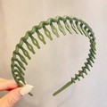 Morandi green wavy headband with anti-slip matte teeth for styling short hair - 29# Wave Comb-Green