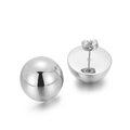 Minimalist silver polished stainless steel ball stud earrings with mirror finish - Ball Studs / 18mm / Steel
