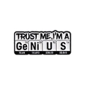 Minimalist enamel GeNiUS chemical element metal brooch with trust me text - Genius Chemical Elements Style (qhxz2735)