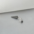 Barbell curvo in acciaio inossidabile argento con cono e sfera per piercing - Cono e Sfera Bilanciere Curvo-8mm / Nero