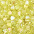 Translucent yellow heart-shaped beads with iridescent finish for DIY jewelry making - Yellow Heart / 19g/Pack (Approx. 100pcs)