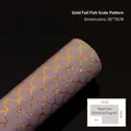 Lavender gift wrapping paper with gold foil fish scale pattern in 50x70cm size roll - Gold Foil Fish Scales