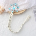 Élastique licorne bleu clair avec tresse dorée et décoration flocon de neige - Tresse Flocon de Neige Bleue