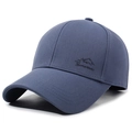 Men's dark blue-grey baseball cap with mountain embroidery in thick twill fabric - Adjustable / Navy Blue