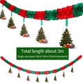 Ghirlanda natalizia a mongolfiera da 3m in carta a nido d'ape rosso verde con decori - Decorazione Ghirlanda Albero di Natale