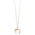 Detailed size specifications for gold crescent moon pendant necklace in 304 stainless steel - Crescent Moon