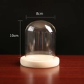 Cloche en verre transparent avec socle en bois pour décoration, taille 8cm x 10cm - 8x10cm Base Plate en Bois Brut