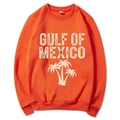 Vibrant orange Gulf of Mexico 2025 print sweatshirt in a relaxed crewneck fit - Orange