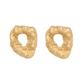 Irregular textured gold stainless steel stud earrings with organic hammered finish - Irregular Hammered Round Style (6#)