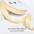 Premium 16mm matte silk ribbon in beige suede color for elegant floral gift wrapping - 1.6CM Wide * 25 Yards / Suede