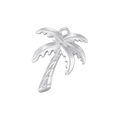 Detailed macro view of silver coconut tree pendant showing textured leaves and trunk - VD1765 Platinum Coconut Tree Pendant