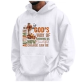 Weißer Fleece-Hoodie für Herren und Damen mit herbstlichem Zitat und Blattdruck-Motiv - S / Autumn is God's Way Druck / Weiß