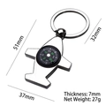 Silver airplane keychain featuring a built-in functional compass and metallic ring - X-383 Compass Airplane