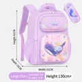 Purple girls' dreamlike schoolbag set with mermaid print and matching pencil case - Large Purple Whale + Pencil Case