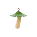 Creative green mushroom acrylic pendant with golden metal loop for DIY jewelry making - Small / Green