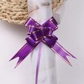 Purple ribbon bow with gold edges for festive gift packaging and party decoration - Purple Gold Edge