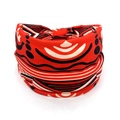 Bohemian mandala flower elastic headband in vibrant red black and white pattern - Style 8