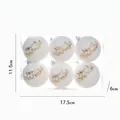 Set di 6 palline di Natale bianche floccate con scritte dorate Merry Christmas decoro - Lettere Oro Bianco / Set da 6