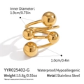 Detailed view of gold geometric ball ring with 1.9cm inner diameter and stainless steel specs - Gold Spherical Spiral Style (YYR025402-G)