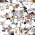 50 stuks schattige spookstickers met accessoires voor laptop en skateboard decoratie - 50 Vellen Geest Thema