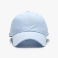 Classic light blue soft cotton baseball cap with six-panel structure and curved brim - Grey Blue