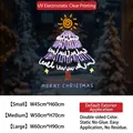 Pink and purple static Christmas tree window decal for festive glass door decoration - Small [45*60CM] / Static Cling No Glue