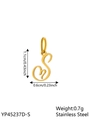 Polished gold stainless steel letter S pendant charm for DIY jewelry necklaces - Geometric Heart-S