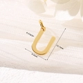 Polished 14K gold-plated letter U charm pendant for DIY bracelets and jewelry - Gold - Letter U