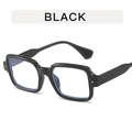 Classic thick black square frame sunglasses with retro decorative metal rivets for women - Glossy Black Clear Lens