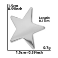 Detailed view of the 1.5cm star earring dimensions and 0.11cm thickness specifications - Star Mirror Surface-Silver