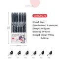 Set of 6 waterproof black fineliners for sketching and professional graphic drawing - Set of 6