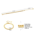 Pulsera de doble capa de acero inoxidable chapado en oro de 18K con cadena de serpiente - BR-879G Cadena de Serpiente y Cuentas de Dos Capas