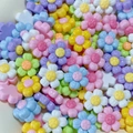 Colorful flower shaped resin beads in mixed pastel colors for DIY nail art and jewelry - 16# Five-Petal Flower (Small)