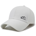 Gorra blanca con bordado de montaña Narason en el lateral, tela de algodón transpirable - Ajustable / Blanco
